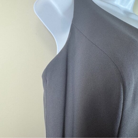 White by Vera Wang  V-neck Open Back Bridal Long Gray Gown Size 12 - Picture 8 of 16